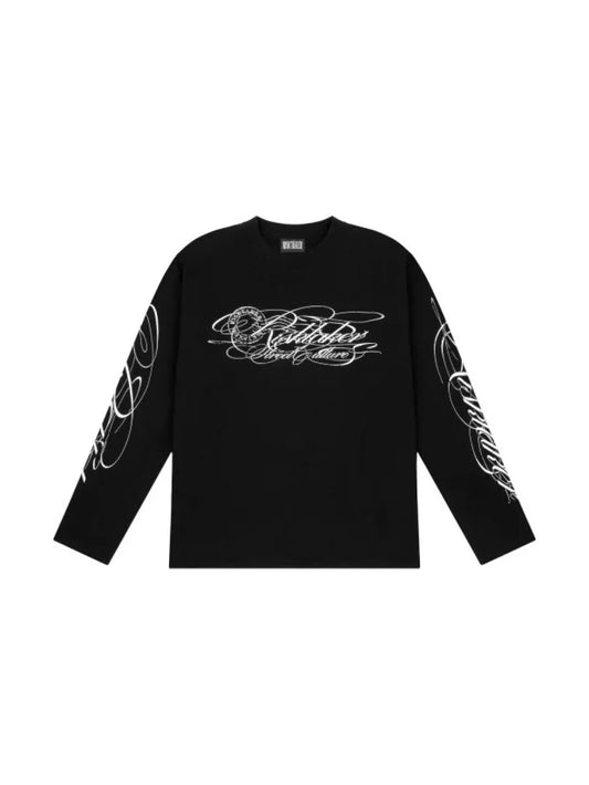 T-shirt à manches longues imprimé Y2K, style rétro américain punk street 2026, pour hommes et femmes, décontracté, simple et tendance